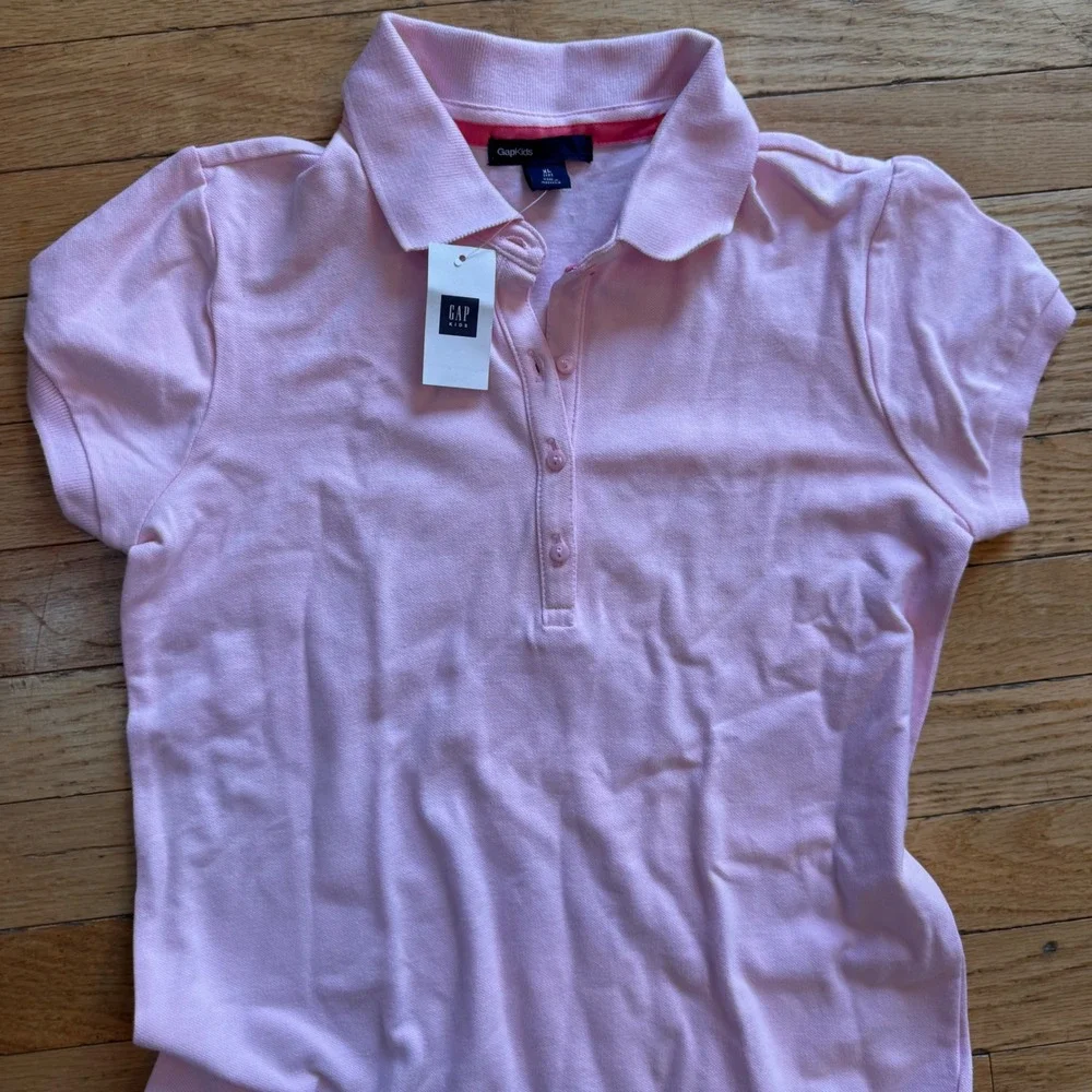 Gap Kids Girls Pink Short Sleeve Pleated Polo‎ Dress Size XL 12 NWT